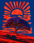 Red Sun Ritual art print by Pelcha